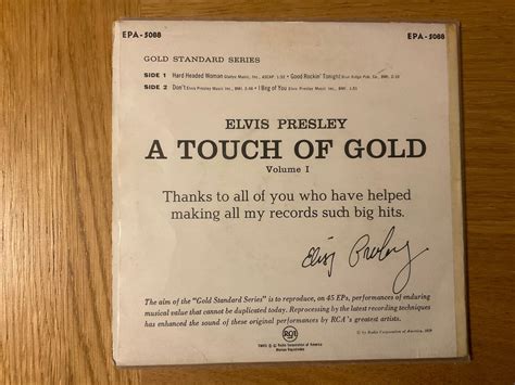 EP Elvis Presley A Tough Of Gold RCA Germany 59 Vinylkoll