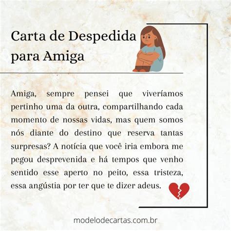 6 Cartas de Despedida para Amiga Segure as Lágrimas Modelos de Carta