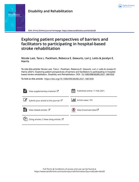 Pdf Exploring Patient Perspectives Of Barriers And Facilitators To