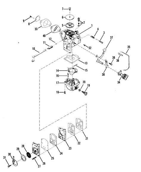 Mercury Marine Hp Cylinder Carburetor Assembly Parts