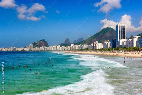 Copacabana Beach And Leme Beach In Rio De Janeiro Brazil Copacabana