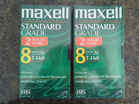 NEW Lot Of 2 Maxell T 160 Standard Grade Videocassette VHS Blank Sealed