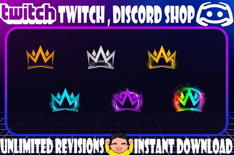 Crown Twitch Sub Badges Crown Twitch Bit Badges Crown Etsy