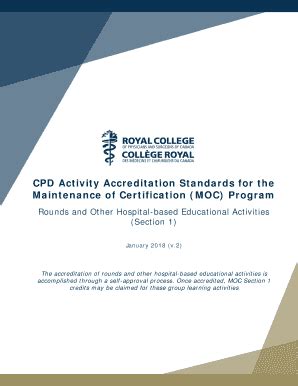 Fillable Online CPD Activity Accreditation Standards For The