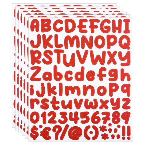 Uxcell Alphabet Letters Numbers Stickers Sheets Self Adhesive