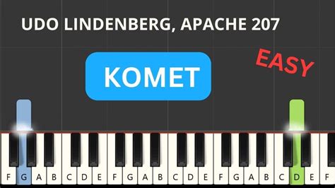 Komet Udo Lindenberg Apache 207 EASY Piano Tutorial Noten