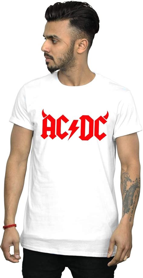 Acdc Hombre Horns Logo Camiseta Amazones Ropa Y Accesorios