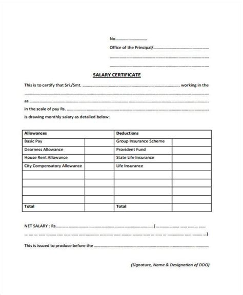 26 Salary Certificate Formats Pdf Word