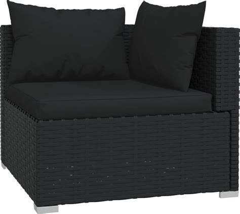 Vidaxl Delige Loungeset Met Kussens Poly Rattan Zwart Bol