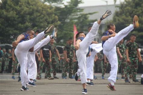 Prajurit Petarung Yonif 6 Marinir Perdalam Bela Diri Taekwondo