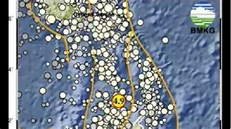 Info Terkini BMKG Gempa Bumi Magnitudo 4 9 Guncang Sulut Kedalaman 10