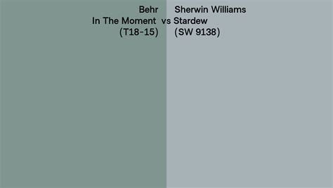 Behr In The Moment T18 15 Vs Sherwin Williams Stardew Sw 9138 Side