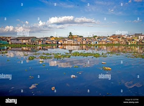 Brazil Amazonas State Manaus Slum On The Edge Of A Marsh Aerial