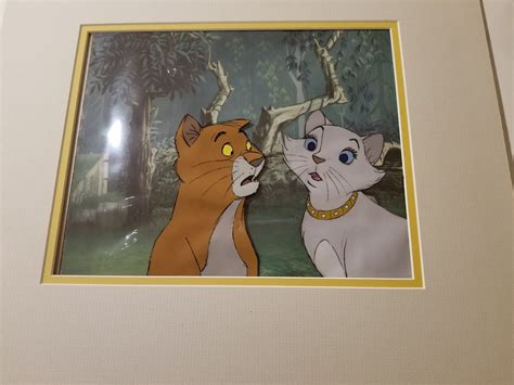 Original Walt Disney Production Cel From The Aristocats Featuring Thomas Omalley And Duchess