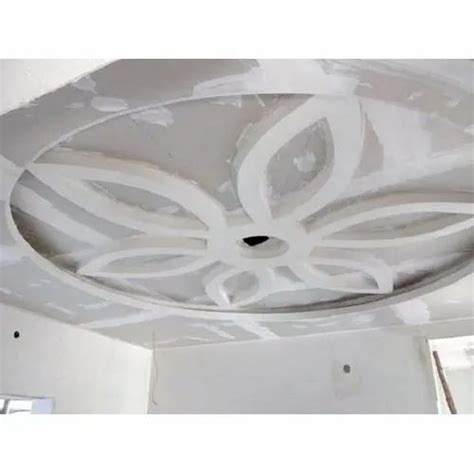 Pop White Flower Design False Ceiling At Square Feet In Mumbai