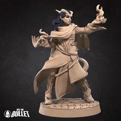 3d Printable Tiefling Sorceress By Bite The Bullet