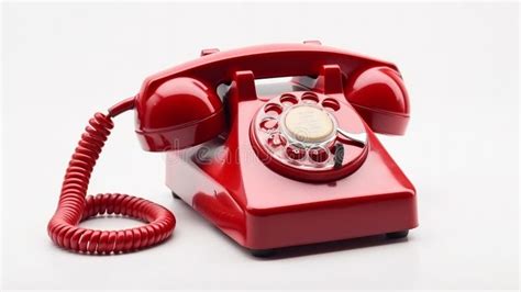 Retro Red Phone Isolated On White Stock Illustration Illustration Of