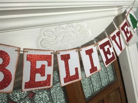 Believe Banner Christmas Believe Sign Rustic Christmas Etsy