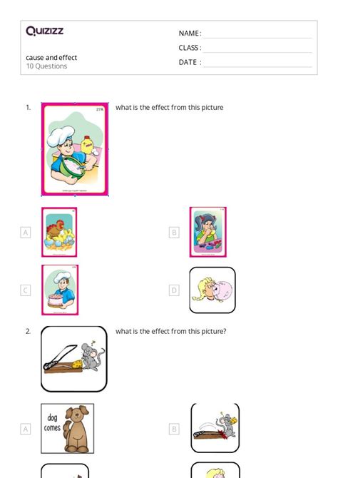 50 Cause And Effect Worksheets For Kindergarten On Quizizz Free And Printable