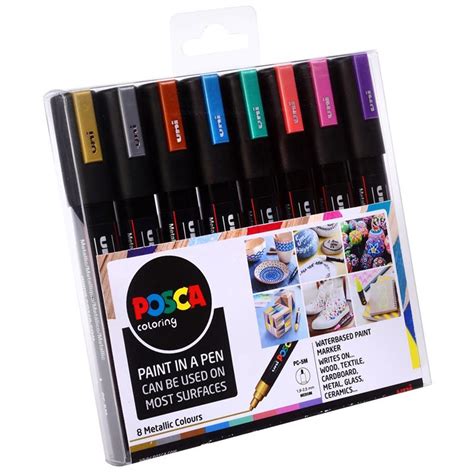 Posca Pc 5m Metallic Set Of 8 Pens