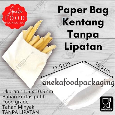 Jual Paper Bag Kantong Kertas PUTIH Donat Donut Kentang Goreng 11