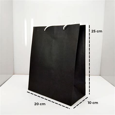 Paper Bag Hitam 20x25x10 Tanpa Print Cathay Digital Printing