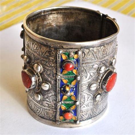 BRACELET De CHEVILLE Ancien KABYLE BENI YENNI En CORAIL Et ARGENT Massif