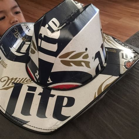 Beer Box Cowboy Hats Made From Recycled Miller Lite Beer Boxes