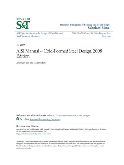 √aisi Cold Formed Steel Design Manual ⭐⭐⭐⭐⭐ ⭐ Moments I Will Cherish