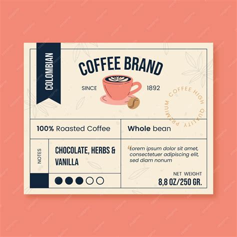 Premium Vector | Flat design coffee label template