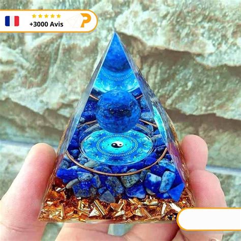 Pyramide Orgonite Lapis Lazuli Symbole Yin Yang Pyramide Orgonite