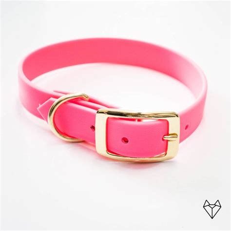 Waterproof Dog Collar In Neon Pink Bloom Etsy Waterproof Dog Collar