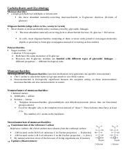 Bioc Study Guide Carbohydrates And Glycobiology Docx