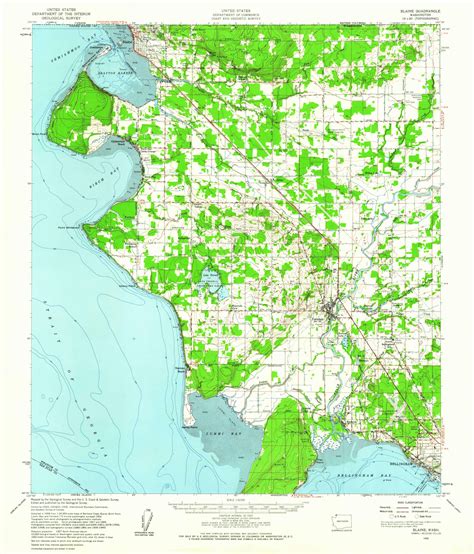 Blaine Washington Topographic Map 1952 | Etsy