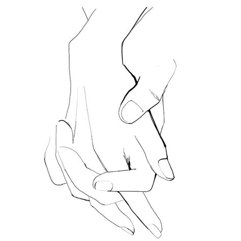 Holding Hands Line Drawing