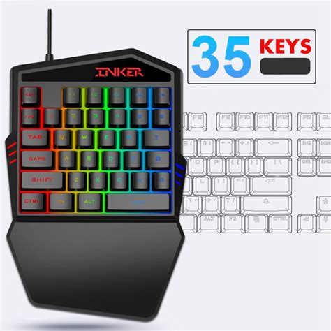 Buy Portable Mini One Handed Gaming Keyboard Rgb Backlit 35 Keys Gaming Keypad For Pc Ps4 Phone