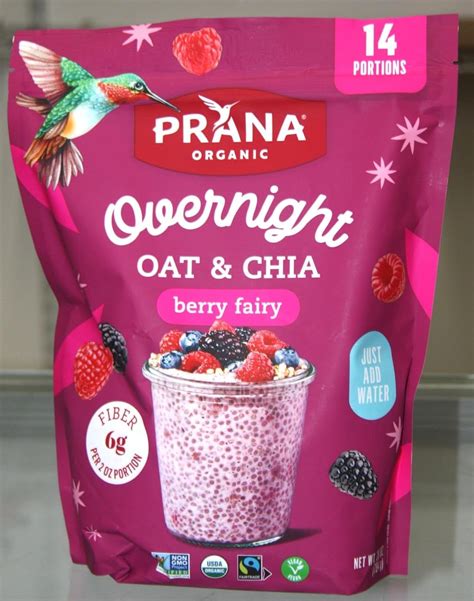 Prana Organic Non Gmo Overnight Oatmeal And Chia Berry Fairy Pack Of