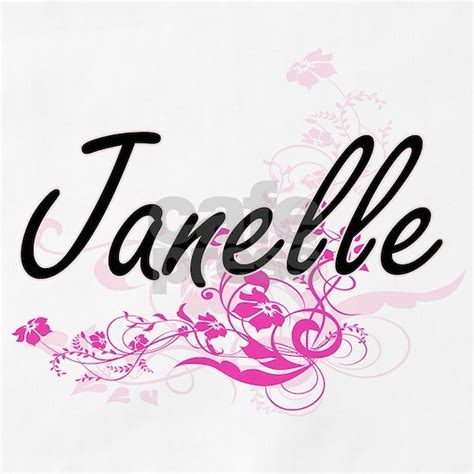 Janelle Artistic Name Design With Flowers Apron By Johnny Rico Cafepress