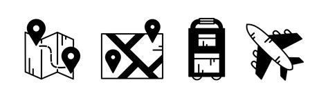 Travelling icon vector black and white Illustration design for business ...