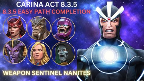 Mcoc Act 835 Easy Path Completion With Havok Boss Weapon Sentinel Nanites Path Youtube