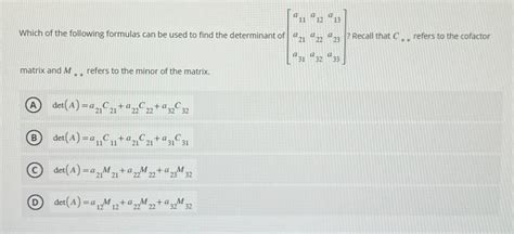 Solved Which Of The Following Formulas Can Be Used To Find Chegg