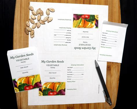 Printable Vegetable Garden Seed Packets, Vegetable Seed Envelopes, Seed ...