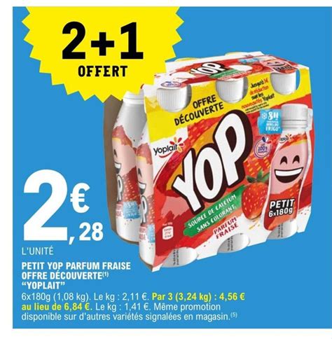 Promo Petit Yop Parfum Fraise Offre D Couverte Yoplait Chez E Leclerc