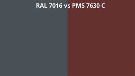 Ral 7016 Vs Pms 7630 C Ral Colour Chart Uk