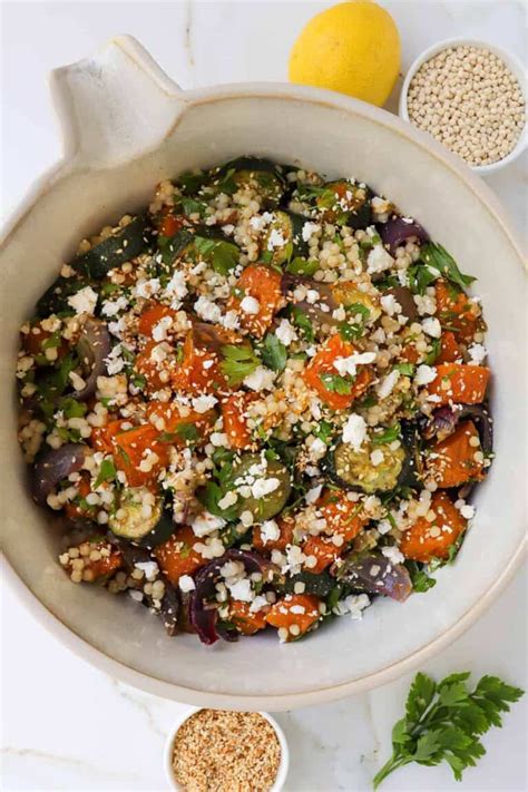 Roasted Pumpkin Zucchini Couscous Salad Goodness Avenue