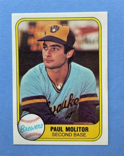 1981 FLEER BASEBALL Paul Molitor 515 HOF Milwaukee Brewers EUR 2 20