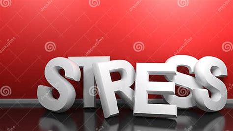 Stress White 3d Write At Red Wall 3d Rendering Stock Illustration