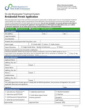 Fillable Online County Pueblo On Site Sewage Disposal SystemPueblo West