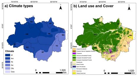 A Climate Types According To Köppen Classification B Land Use And