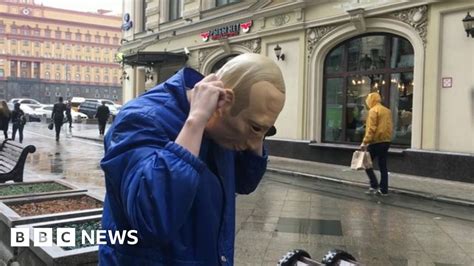 Russian Putin Mask Activist Claims Asylum In Ukraine Bbc News